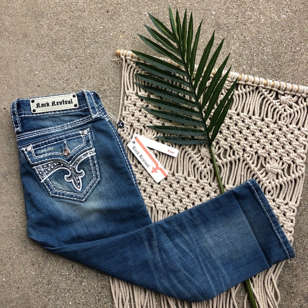 New Rock Revival Denim Bambi Capri Jeans Size 27